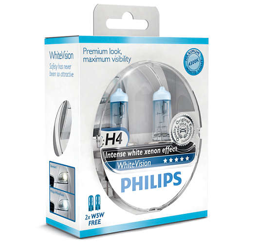 Λάμπες Philips White Vision H4 4500K 60/55W Κωδικός 12342WHVSM Τιμή : ευρώ