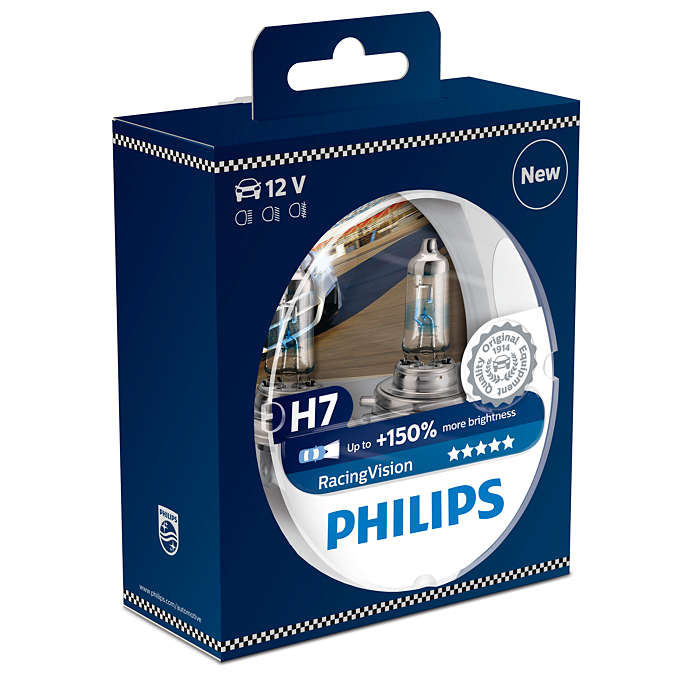 Λάμπες Philips RacingVision H7 +150% 3700K 55W Κωδικός 12972RVS2