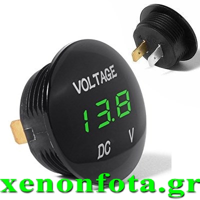 Ψηφιακό βολτόμετρο LED αδιάβροχο Πράσινο Χρώμα Κωδικός XF179