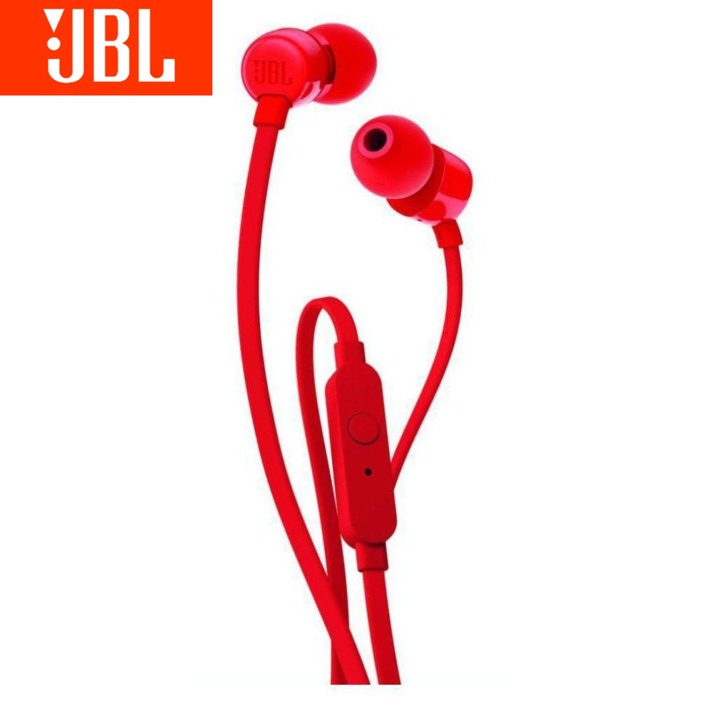 Ακουστικά JBL T110 με μικρόφωνο και κουμπί κλήσεων Κόκκινο χρώμα