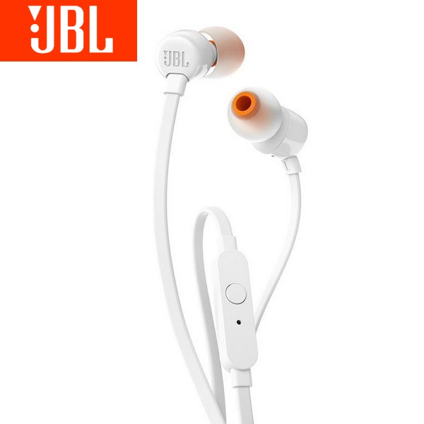 Ακουστικά JBL T110 με μικρόφωνο και κουμπί κλήσεων Λευκό χρώμα