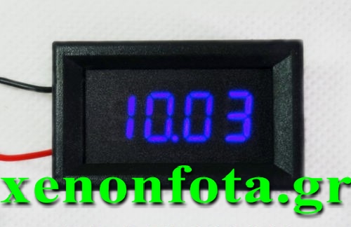Βολτόμετρο ψηφιακό 4 ψηφίων 3.5V-30V Μπλε φως Κωδικός XF072