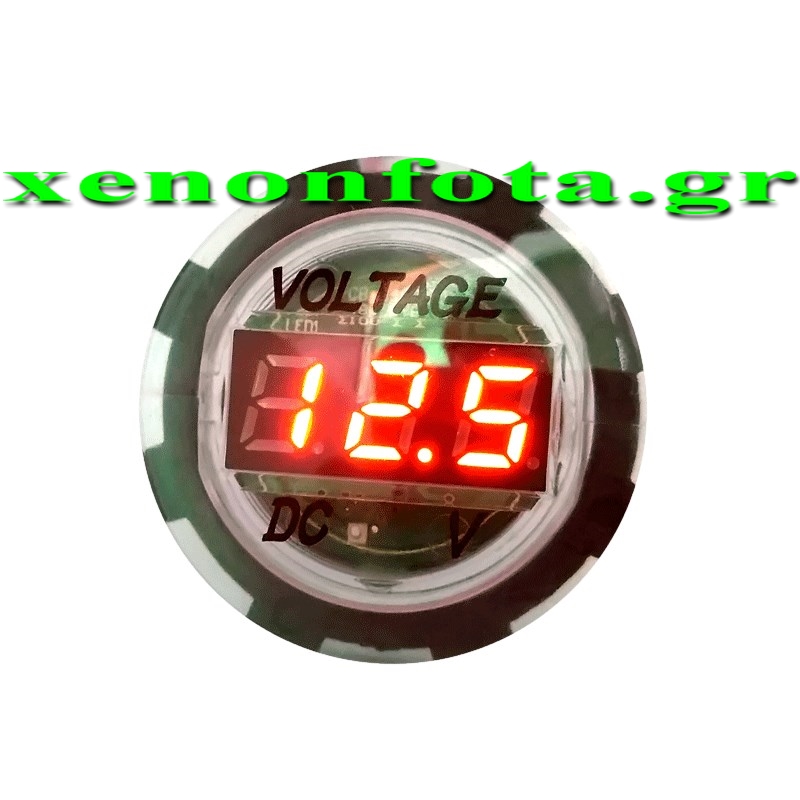 Ψηφιακό βολτόμετρο LED αδιάβροχο διάφανο Κόκκινο Χρώμα Κωδικός XF180