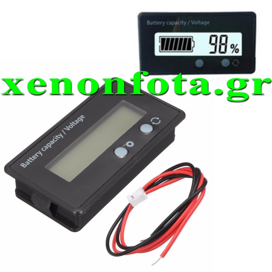 Βολτόμετρο με οθόνη LCD λευκή 6-36V Κωδικός XF199