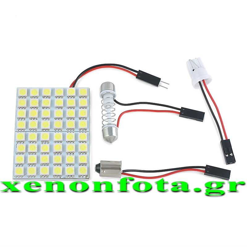 Πλακέτα LED με 48 SMD 5050 ψυχρό λευκό φως με αντάπτορες Κωδικός XF614