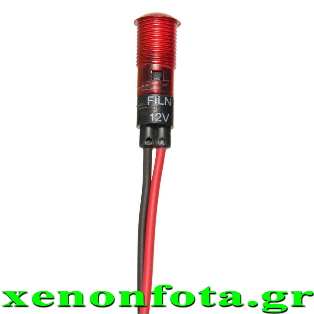 Ενδεικτικό LED ανθεκτικό πλαστικό 8mm Κόκκινο φως Κωδικός XF665 