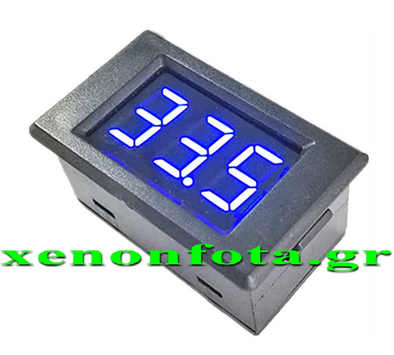 Βολτόμετρο ψηφιακό 3.5-35 Volt Μπλε ψηφία Κωδικός XF714 Τιμή: 12 ευρώ