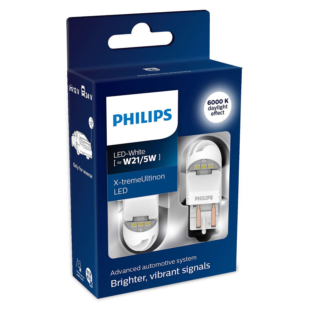 Led Philips T20 ΔΙΠΟΛΙΚΗ W21/5W 12/24V 6.000K X-treme Ultinon Κωδικός 11066XUWX2 Τιμή σετ: 38 ευρώ