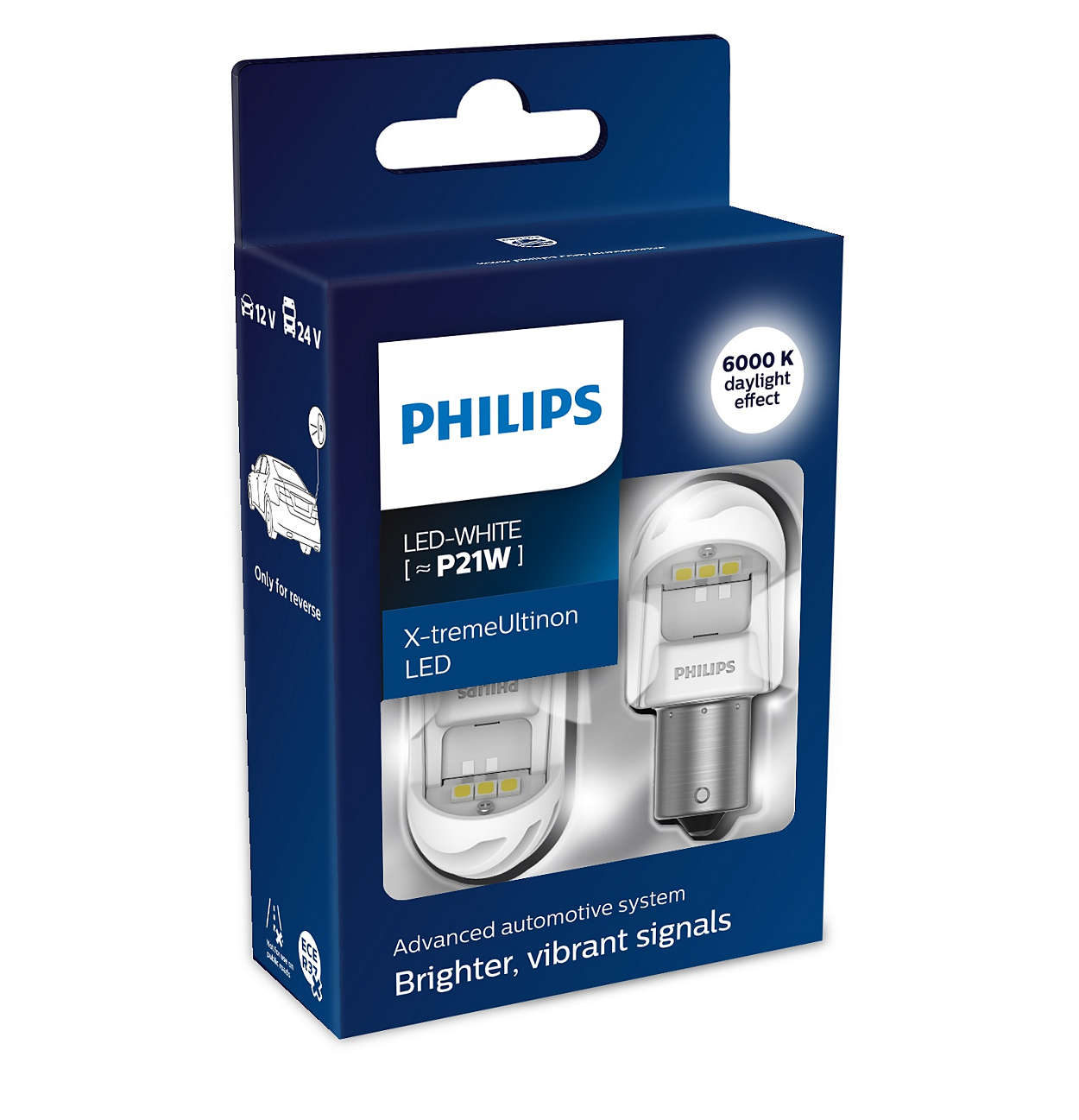 Led Philips P21W BA15s ΜΟΝΟΠΟΛΙΚΗ 12V 6.000K X-treme Ultinon Gen2 Κωδικός 11498XUWX2 Τιμή Σετ: 40 ευρώ