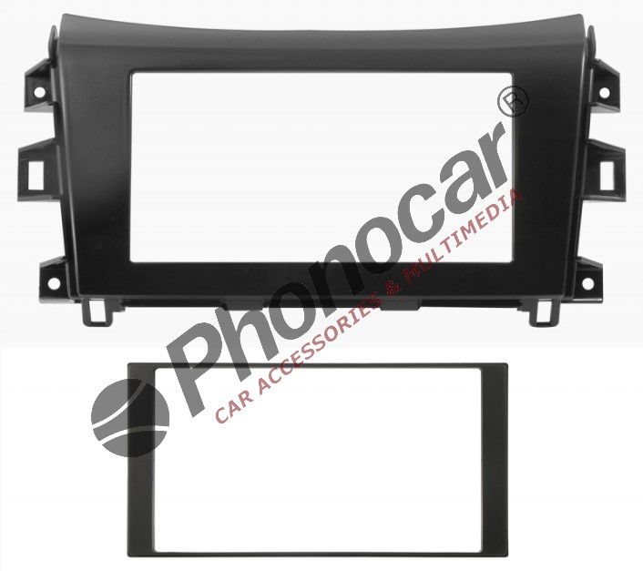 3/714 Πρόσοψη Nissan Navara '15> Μαύρο 2 DIN Kit