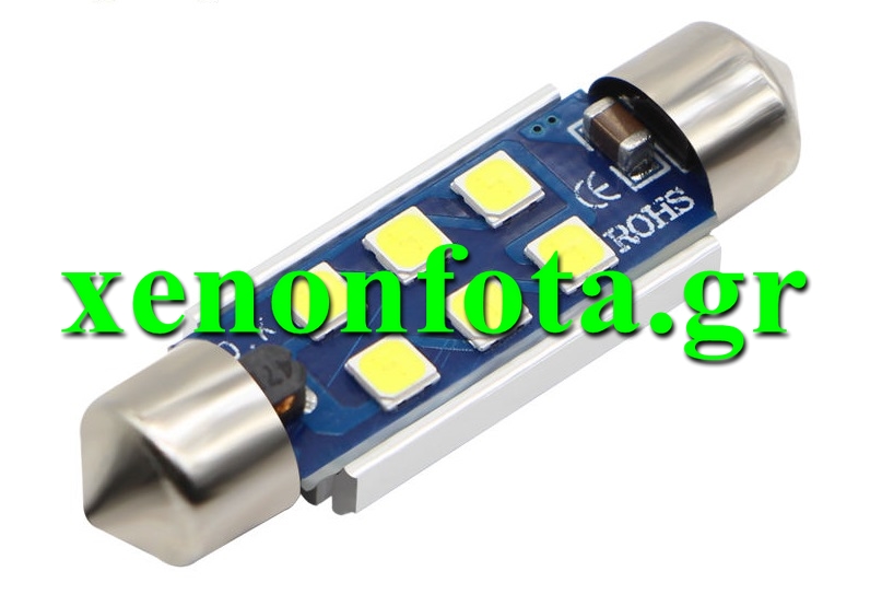 Σωληνωτό LED 6 SMD Λευκό φως Canbus