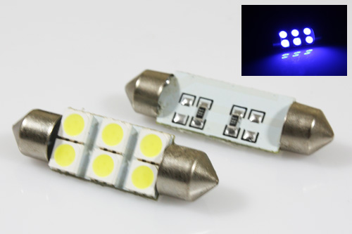 Σωληνωτό LED 6 SMD 36mm Blue