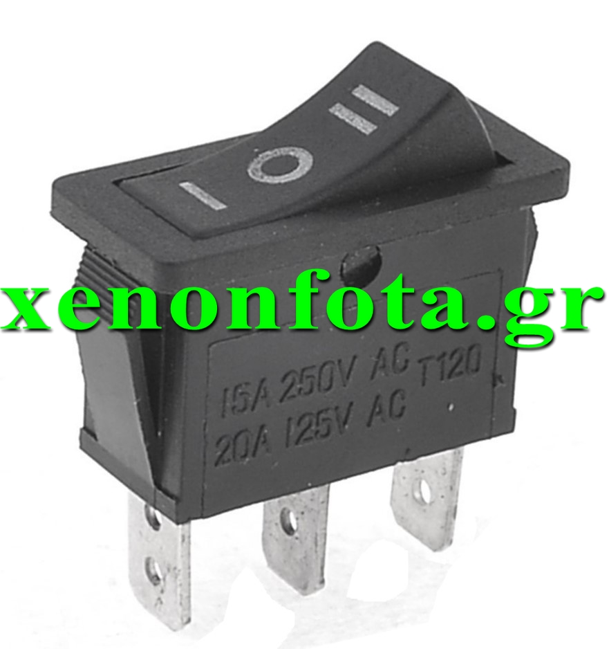 Διακόπτης 3 θέσεων ON-OFF-ON 15A/250V Κωδικός XF069 