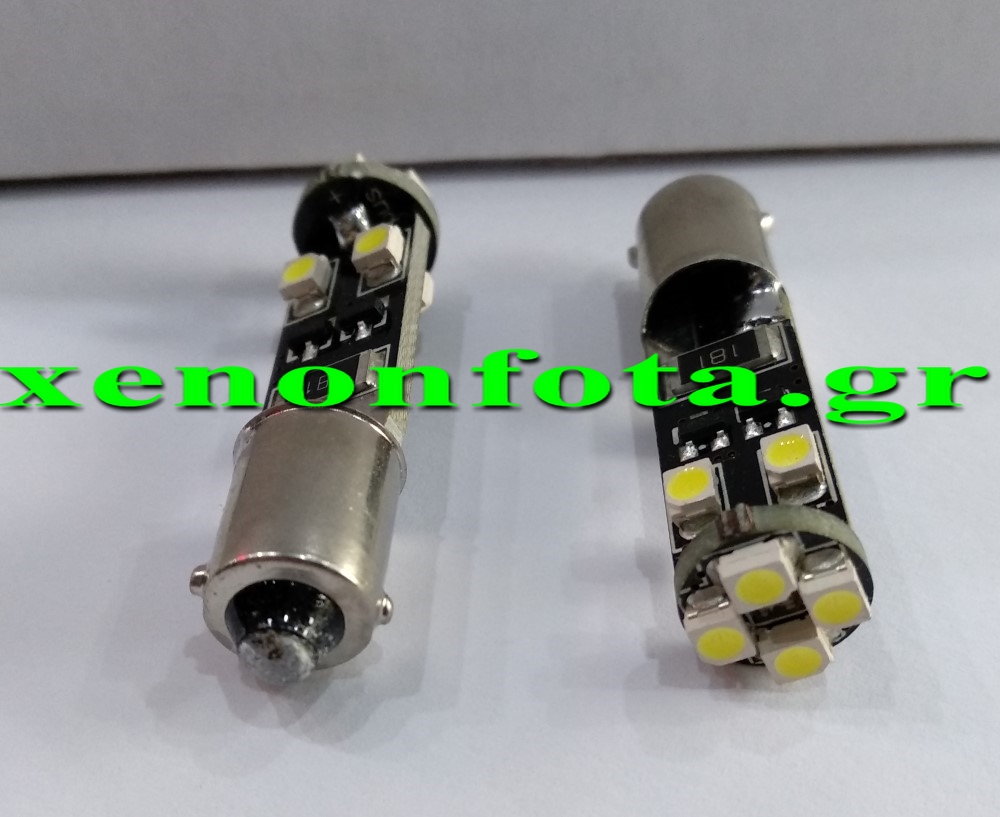 LED BA9s Canbus Μονοπολική 8 SMD 12V Κωδικός XF583