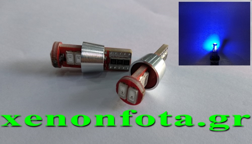 LED T10 Canbus 6 SMD 5730 πολύ δυνατό Μπλε φως Κωδικός XF618