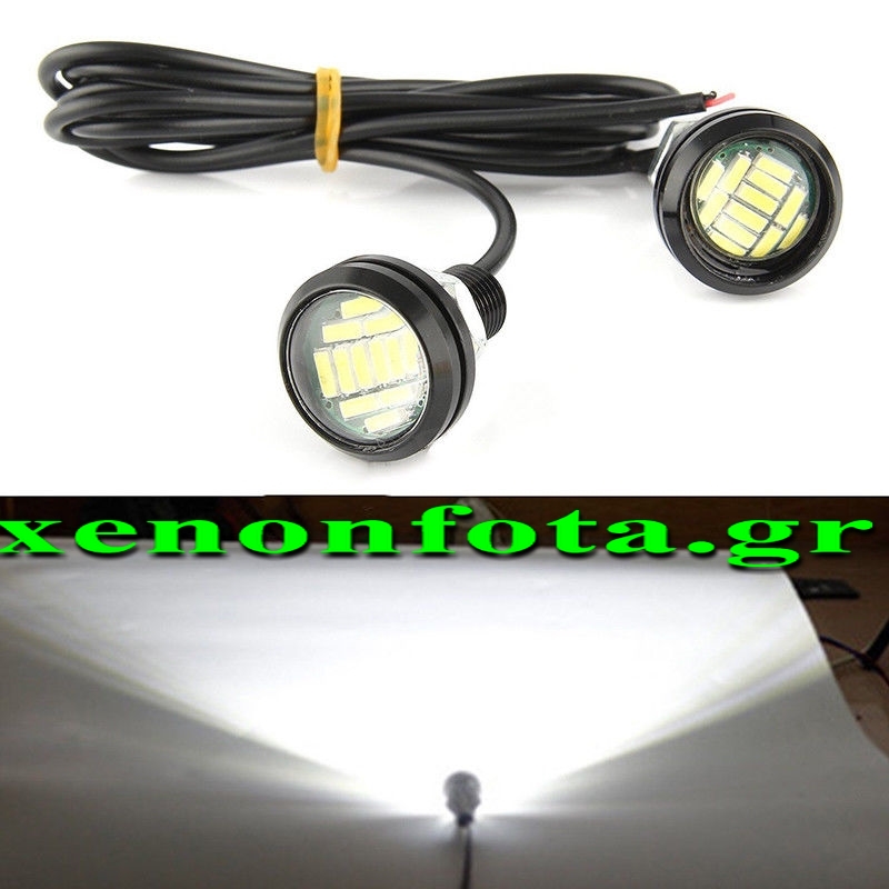 DRL Μονά με 12 SMD λευκό φως 12V Κωδικός XF749 Τιμή Τεμαχίου: 8 ευρώ