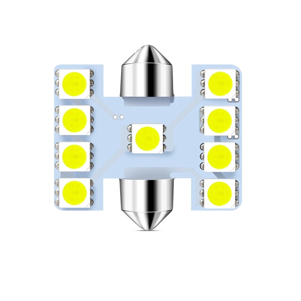 LED Σωληνωτό 31mm με 9 5050 SMD Λευκό φως 12V Κωδικός XF501
