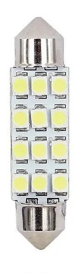 LED Σωληνωτό 41mm με 12 5050 SMD Λευκό φως 12V Κωδικός XF535