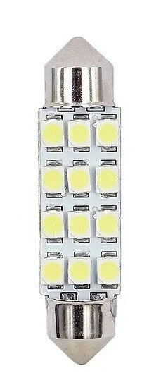 LED Σωληνωτό 41mm με 12 5050 SMD Λευκό φως 12V Κωδικός XF560